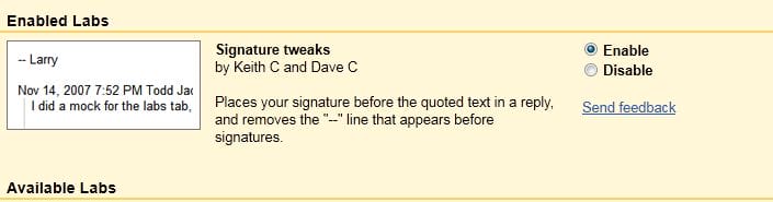 Gmail - Settings Signature Tweaks
