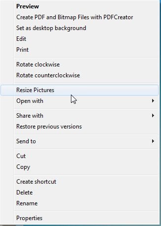 Resize pictures