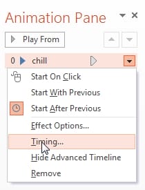 powerpoint 2013 animation pane timing
