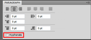 Adobe Photoshop hyphenate paragraph