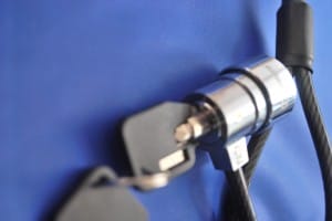 Security Lock with Blue Background