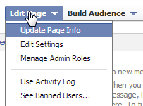 facebook page edit page