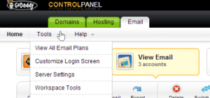 godaddy control panel mx record server settings