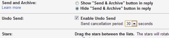 Gmail Undo Send 30 seconds