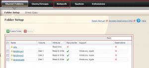 buffalo linkstation afp settings network