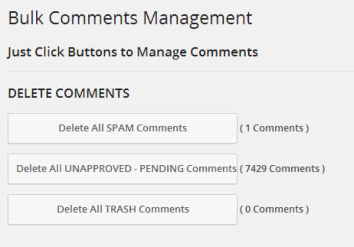 Bulk Comments Management