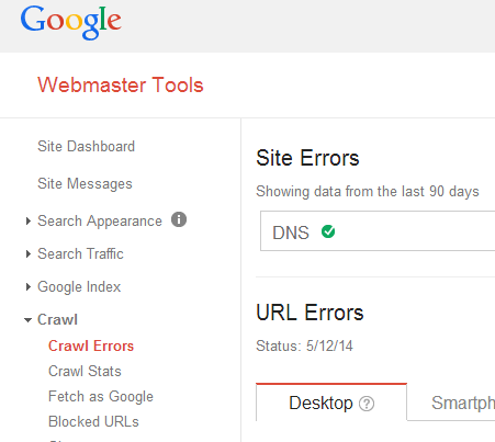 Google Webmaster Tools Crawl Errors