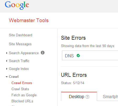 Google Webmaster URL has email address