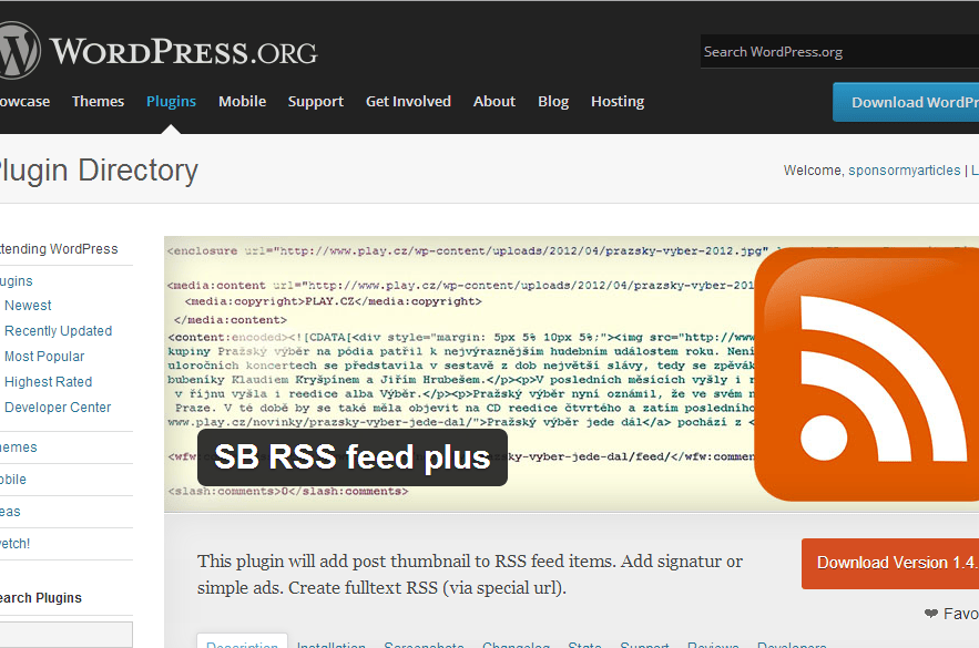 SB RSS feed