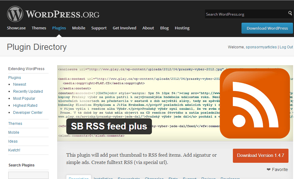 SB RSS feed