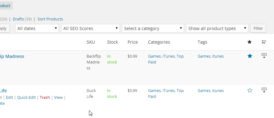 Woocommerce Products Featured star