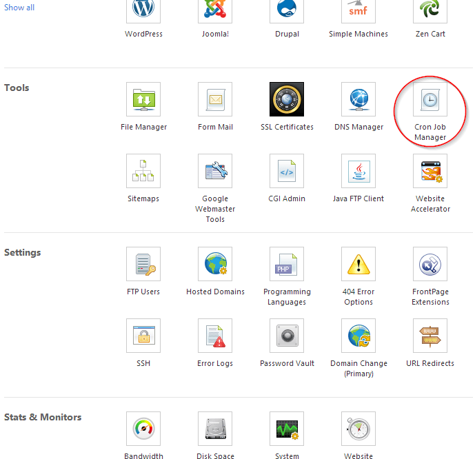 GoDaddy hosting - Cron Job Manager