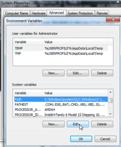Windows 7 - Environment Variables