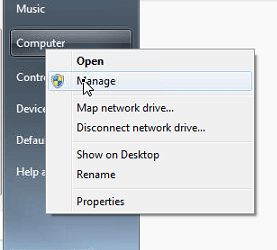 Windows 7 - Manage
