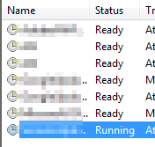 Windows 7 - Task Scheduler - Running