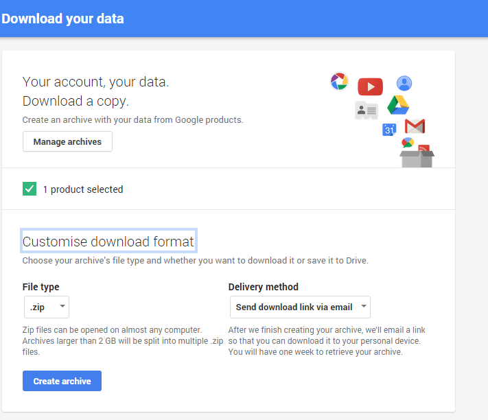 Download your data