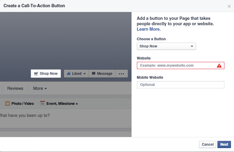 Facebook Pages Call To Action