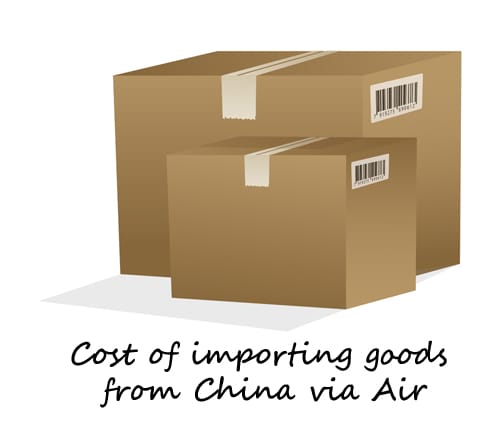 cost of importing goods from china via air