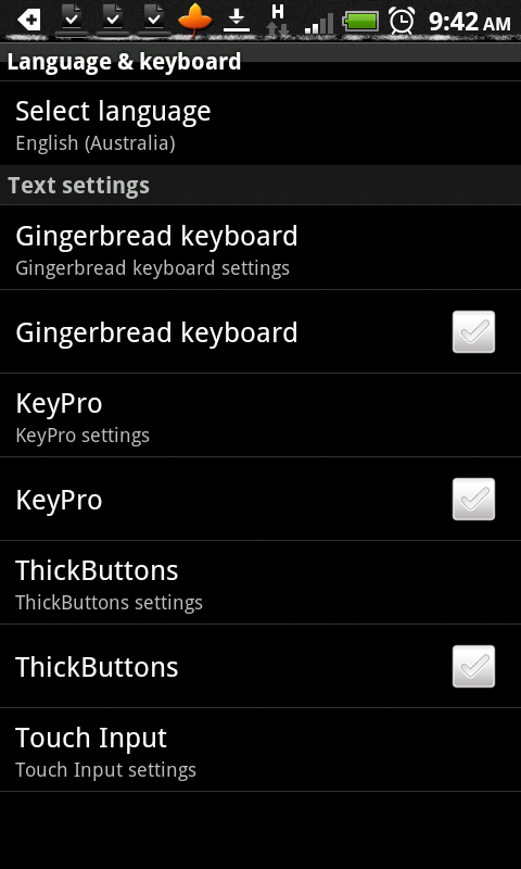 Issues with gingerbread keyboard on HTC Desire HD