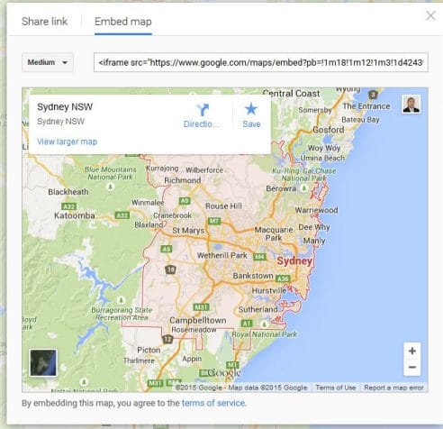 Google Maps Sydney Embed