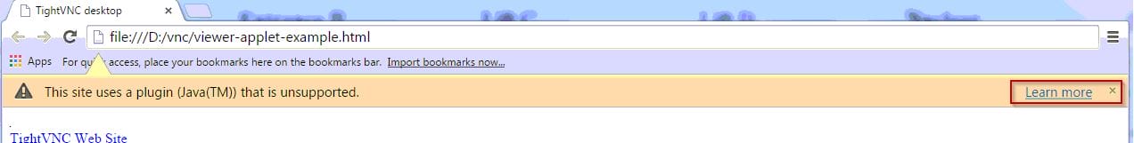 TightVNC Web Java Issue Learn More