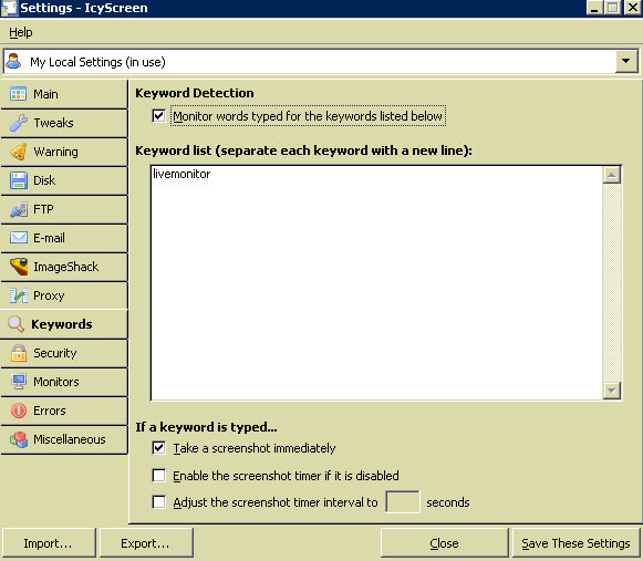 IcyScreen Keyword Monitor