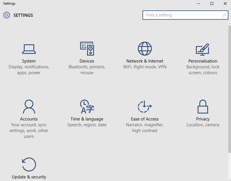 Settings Page