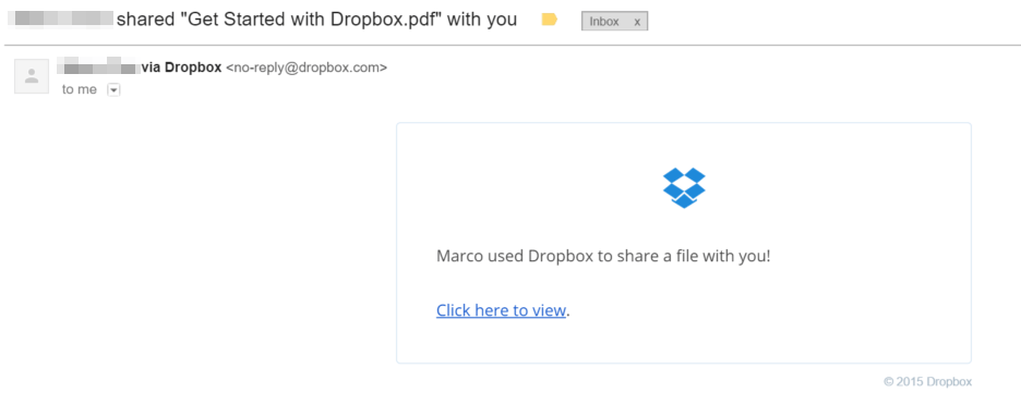 Dropbox Legit Email