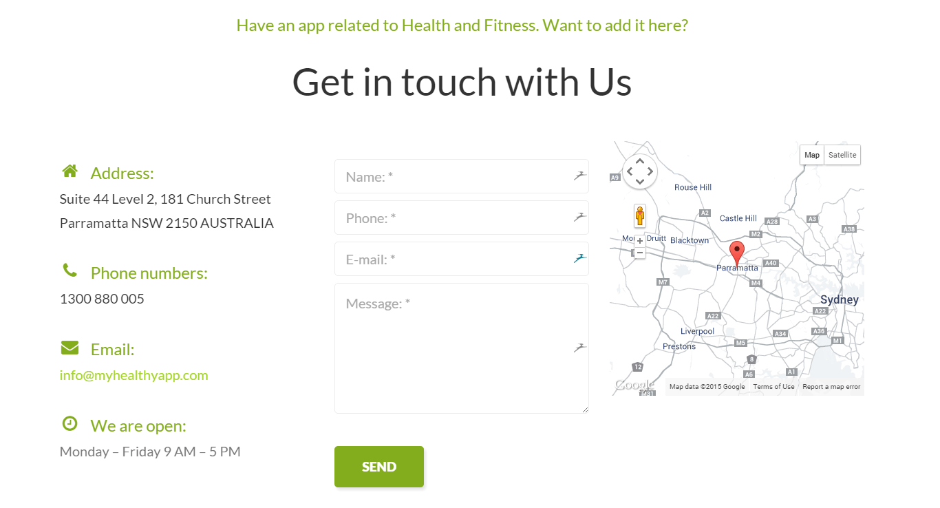My Healthy App - Contact Us