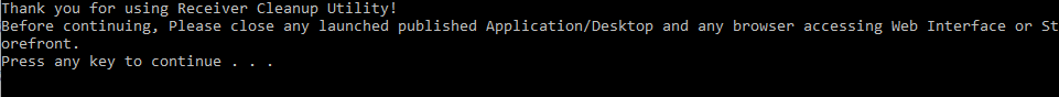 Citrix Receiver Utility Cleanup Tool