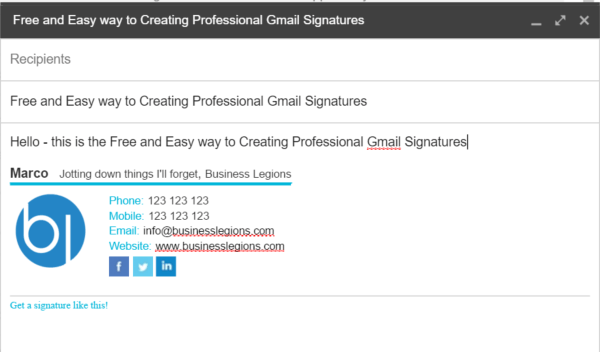 Gmail Signature Settings Final Result