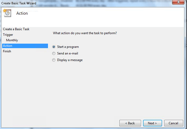 WAMP Backup Scheduled Tasks Action Start Program