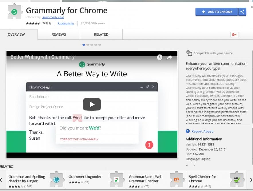 Business Legions -Grammarly for Chrome