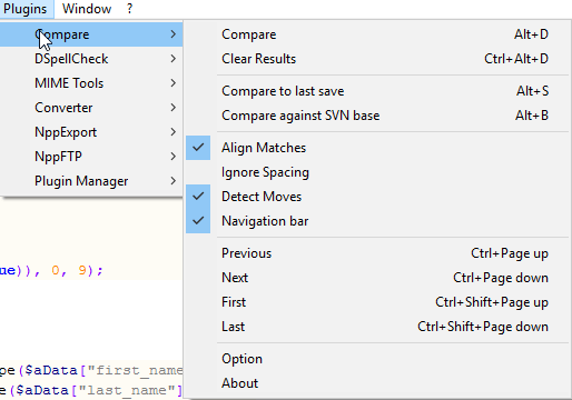 Notepad++ Compare