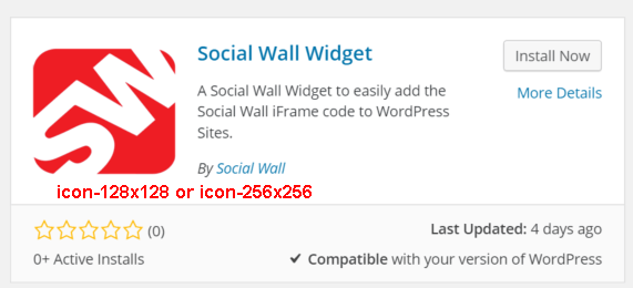 Social Wall WordPress Icon Dimensions