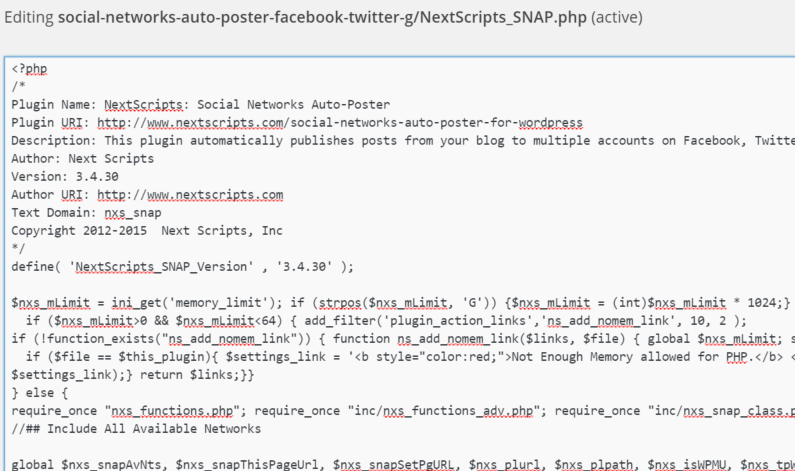 WordPress Nextscript SNAP Fix