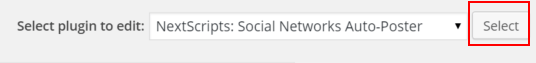 WordPress Nextscript SNAP Plugins Editor Select button