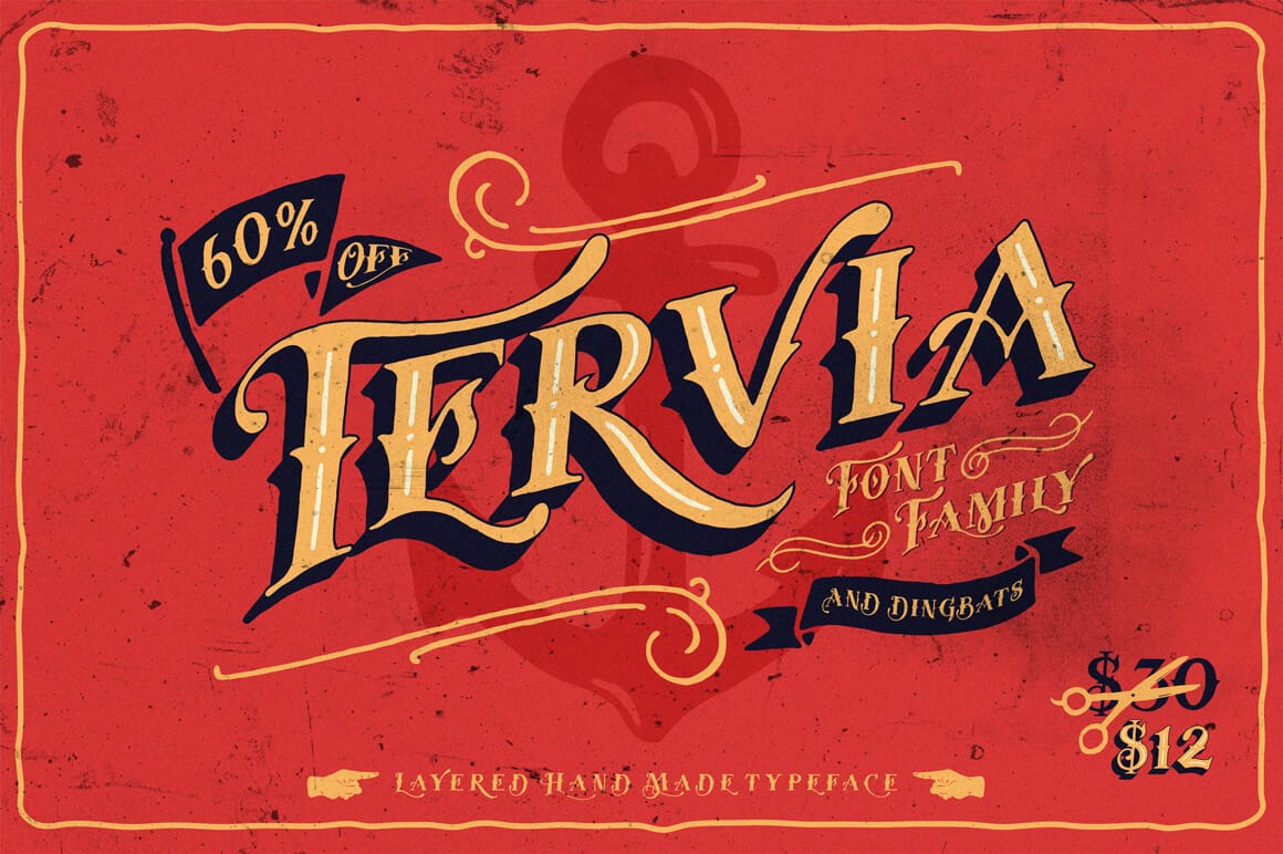 Classic Meets Fun with the Tervia Font Family – only $12!