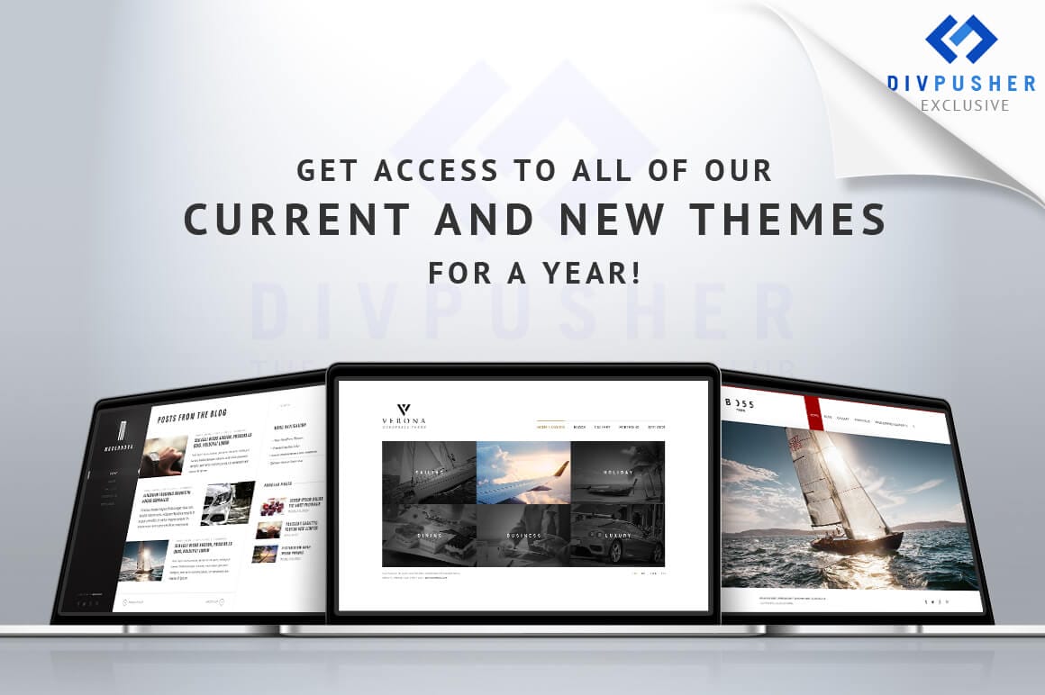 1 Year Access to DivPusher WordPress Theme Club - only $17!