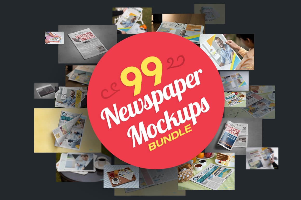 99 Hi-Res, Photo-Realistic Newspaper Mockups – only $16!