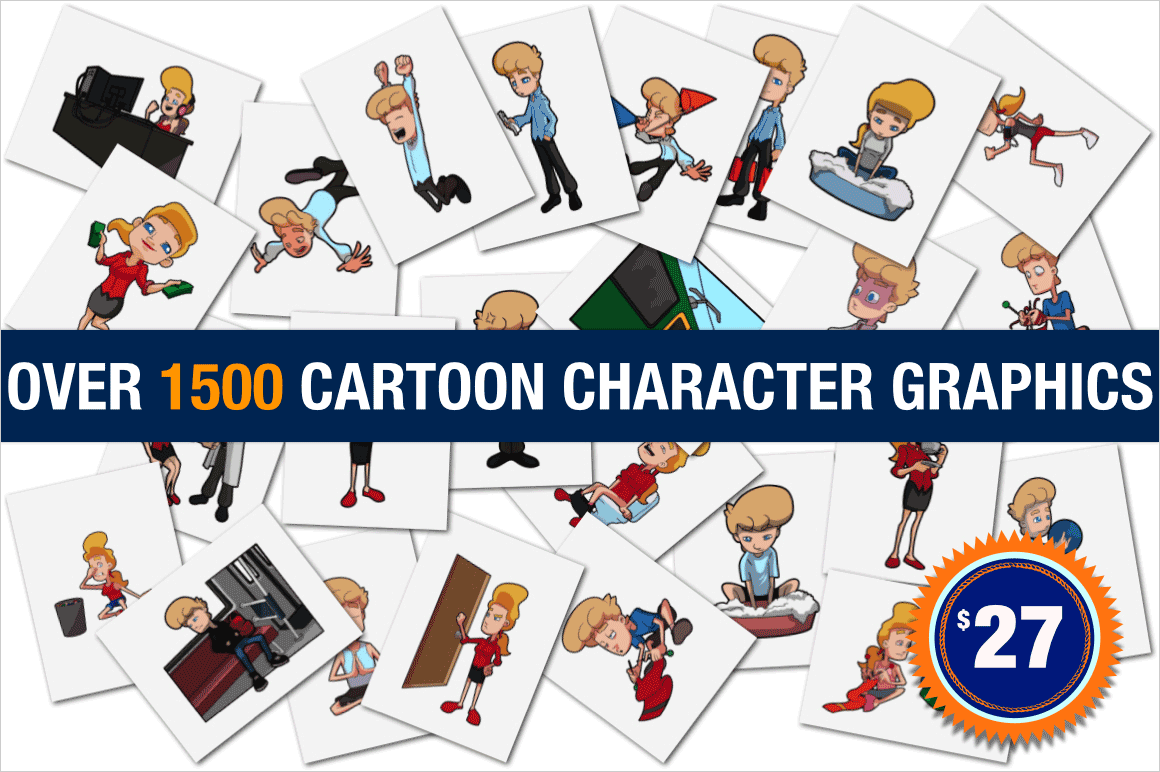 EXCLUSIVE! 1500+ Vector Character Illustrations from VectorToons – $27!