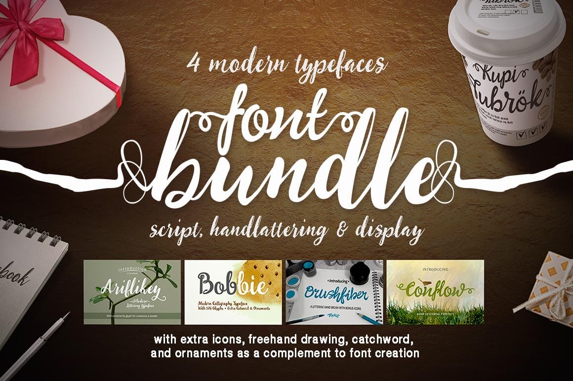 Get 4 Fantastic Script Fonts from Tooris Studio – only $9!