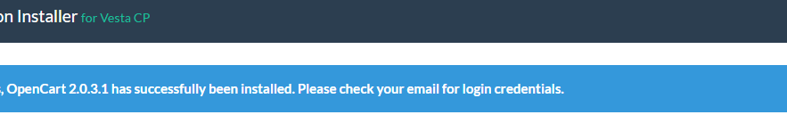 VestaCP App Installer Add Opencart Complete