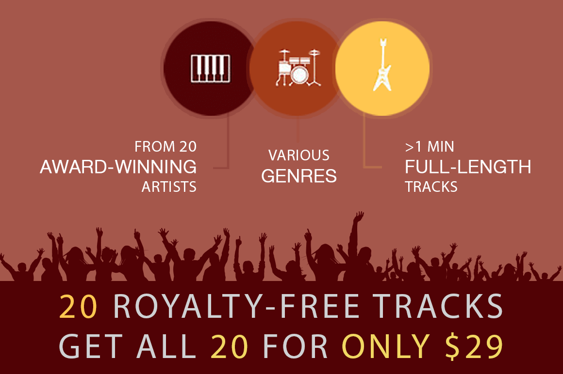 20 Royalty-Free Inspirational Music Tracks - only $29!