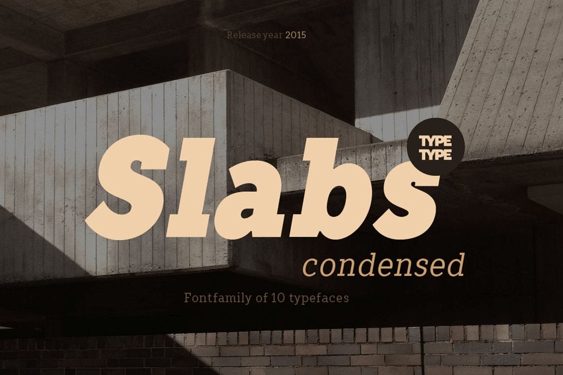 Slabs Condensed Font Family Bundle (10 Typefaces) - only $9!