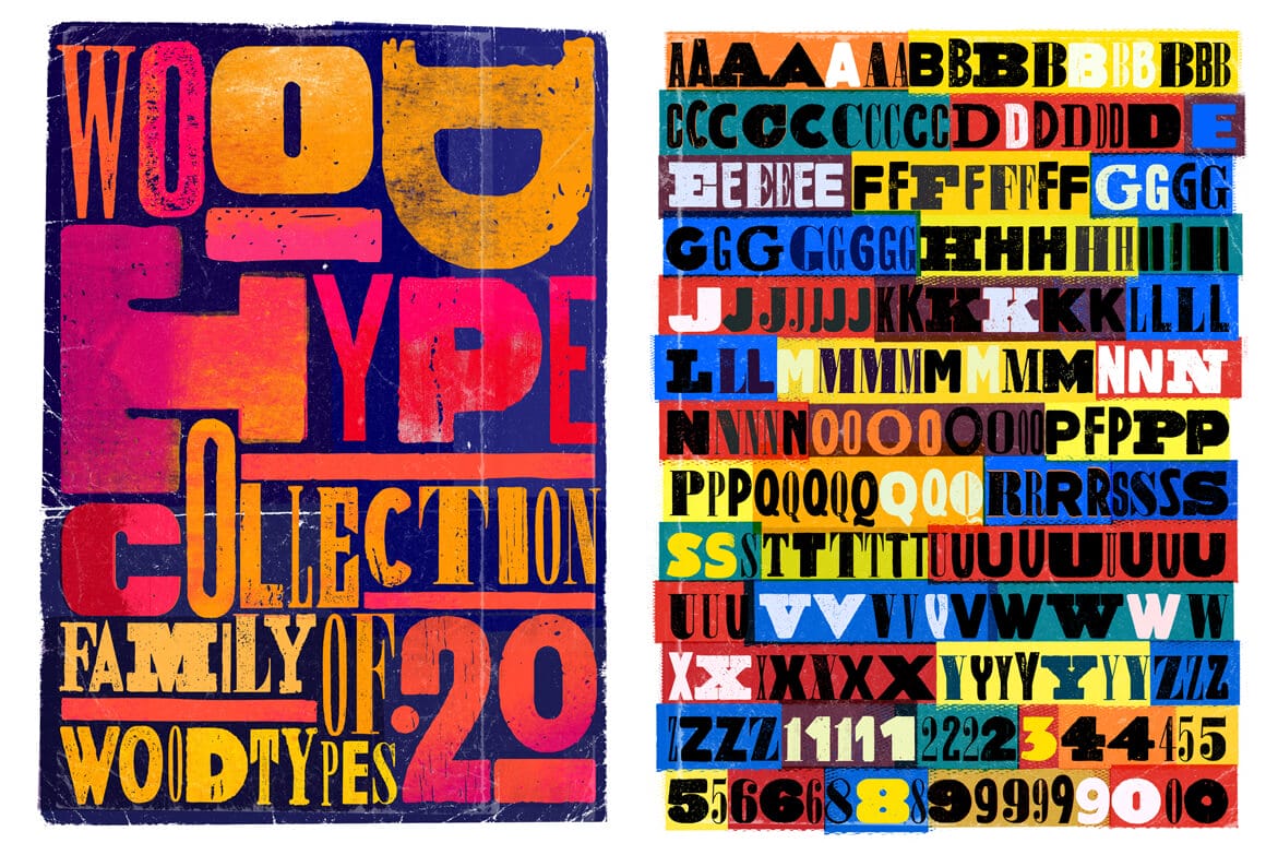 Wood Type Font Collection