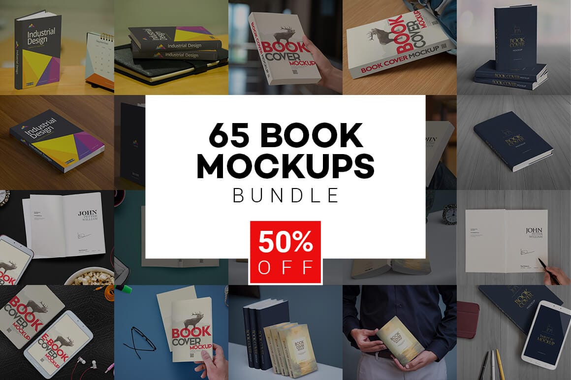 65 Hi-Res Book Mockups from Zippy Pixels - only $14!
