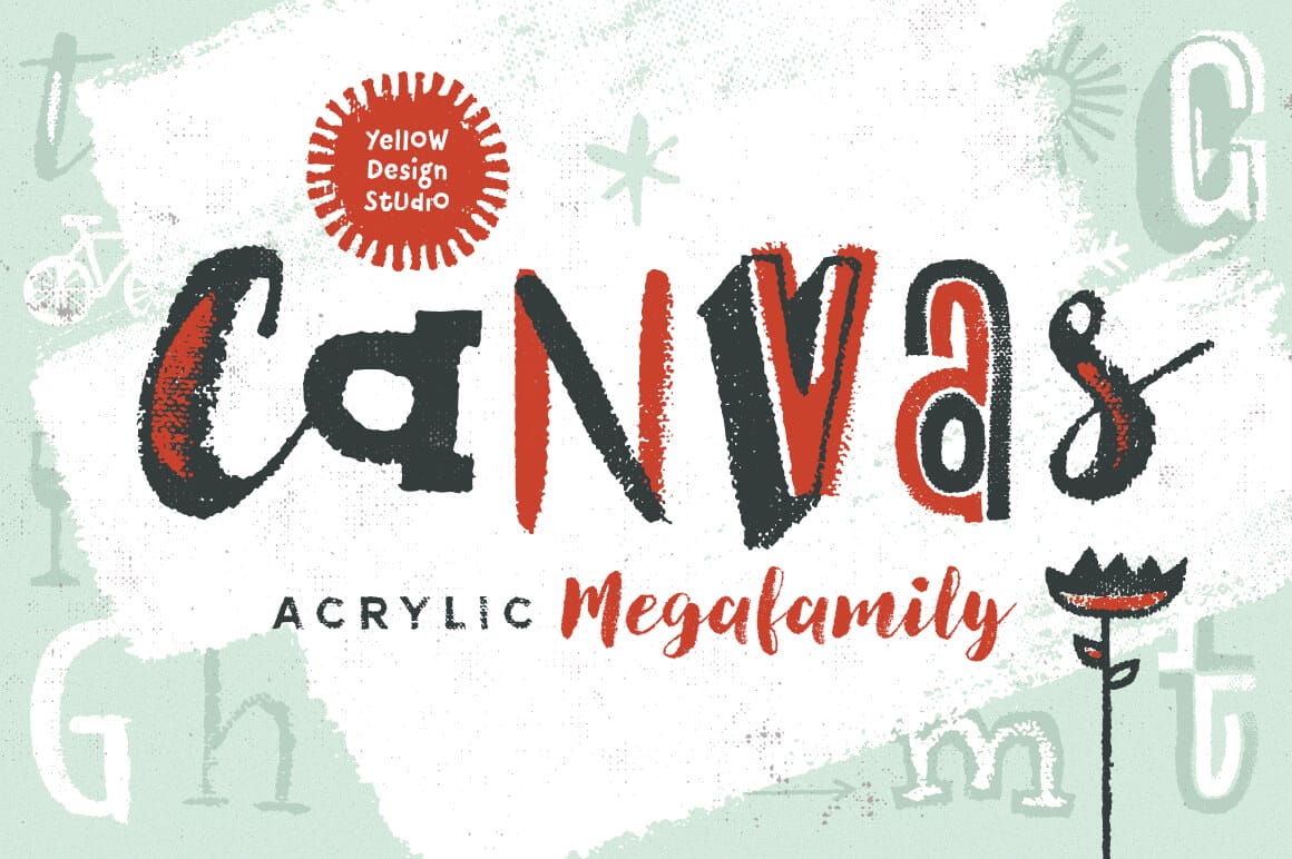 Canvas Acrylic Megafamily: 39 Unique Typefaces – only $19!