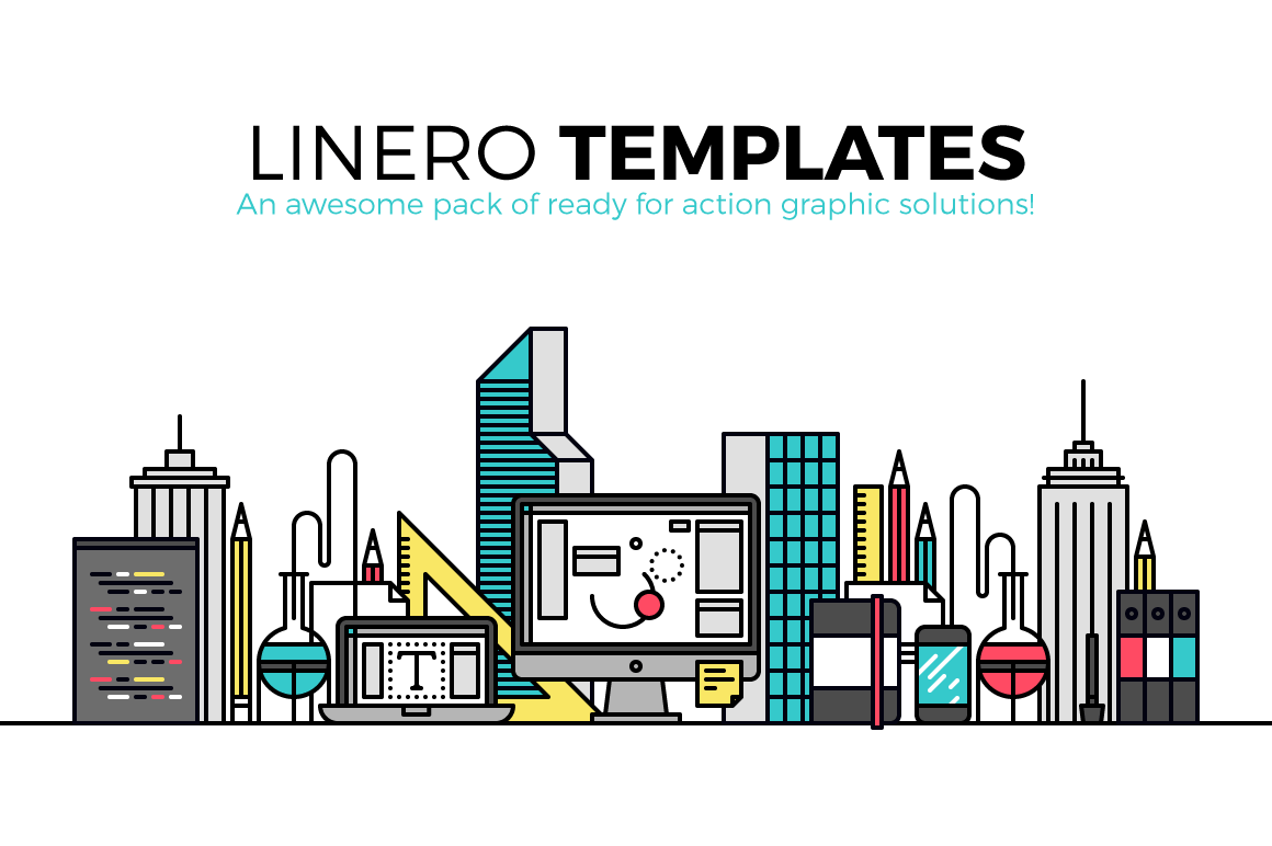 Linero Templates: A Collection of 50 Unique Graphics and 200+ Icons - only $14!