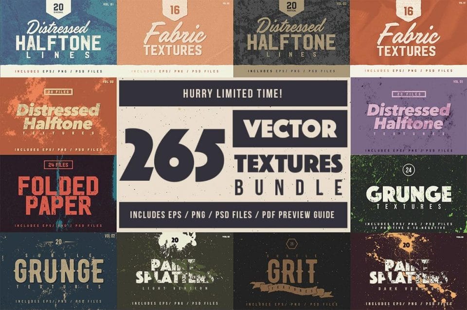 Bundle of 265 High Quality Vector Textures – only $24!